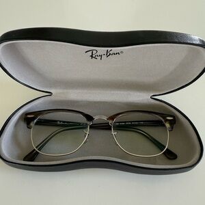 Ray-Ban Black and Silver Clubmaster Glasses prescription